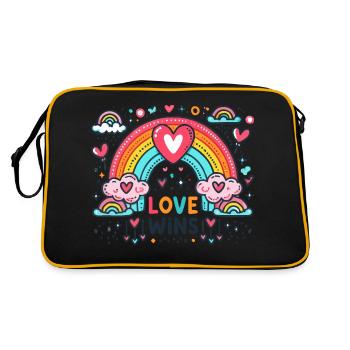 L’amour gagne - Graphique de l’amour arc-en-ciel - Sac Retro - noir/or - Dos