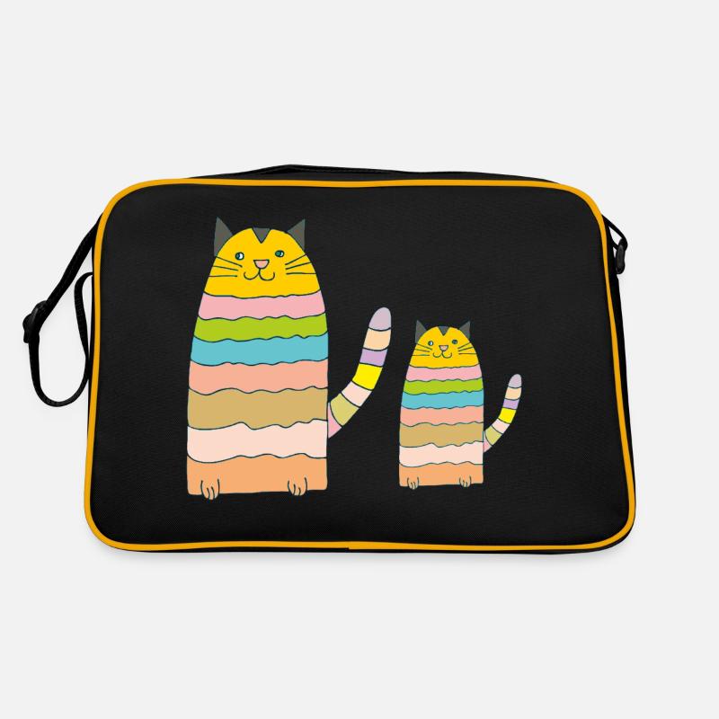 katze mutter kind Retro Tasche