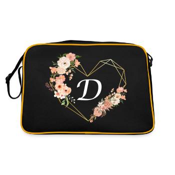 Lettre d cœur doré floral - Sac Retro - noir/or - Dos