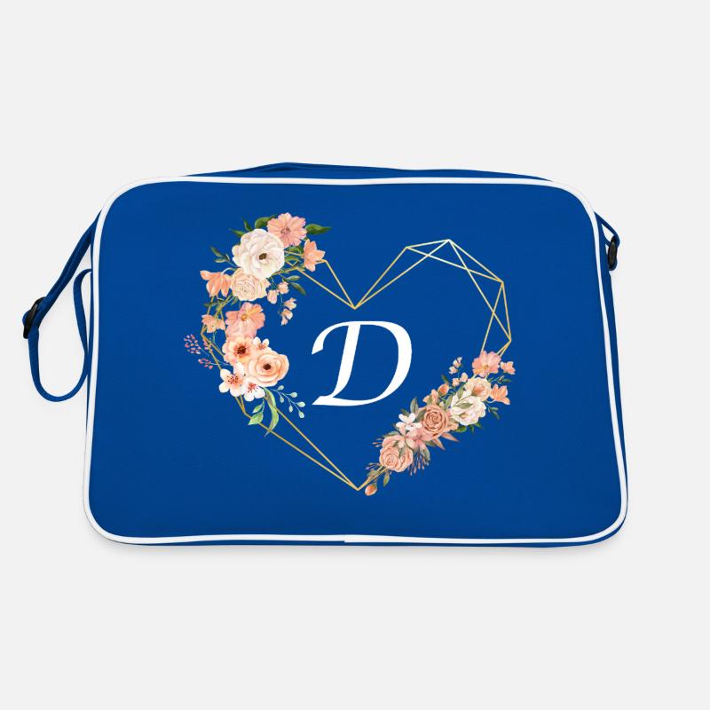 Lettre d cœur doré floral Sac Retro