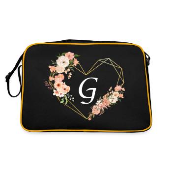 Lettre g cœur doré floral - Sac Retro - noir/or - Dos