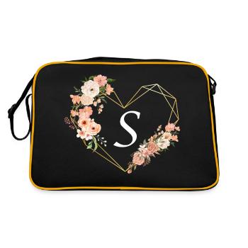 Lettre s cœur doré floral - Sac Retro - noir/or - Dos