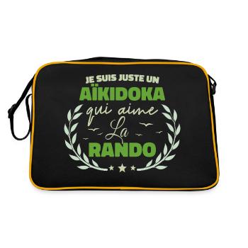 Fier d’être Aïkidoka et Passionné de la Rando - Sac Retro - noir/or - Dos