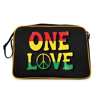 Reggae Culture Vie Liberté, Amour et Joyeuses Vibrations - Sac Retro - noir/or - Dos