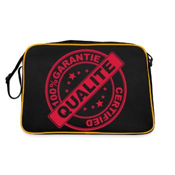 100%Garantie - Retro Tasche - Schwarz/Gold - Hinten