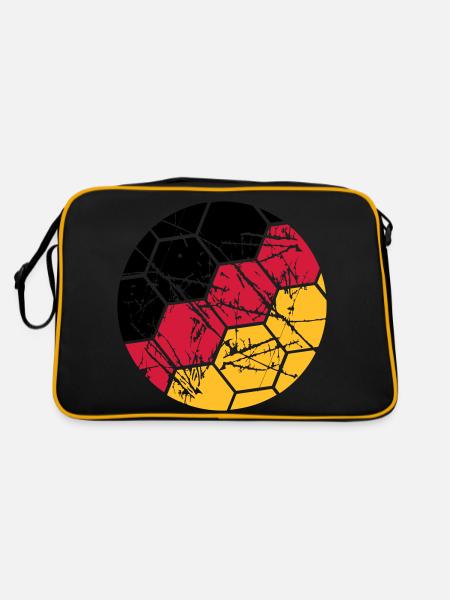 Allemagne Football Supporter allemand Gratte Balle Fissures - Sac Retro - noir/or - Dos