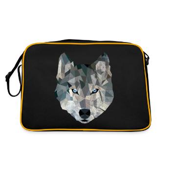 Loup géométrique - Sac Retro - noir/or - Dos