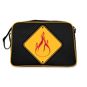 Shield note warning caution caution danger feu - Retro Bag - black/gold - Back