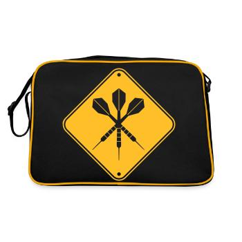 remarque panneau d'avertissement attention billet de zone d'avertissement - Sac Retro - noir/or - Dos