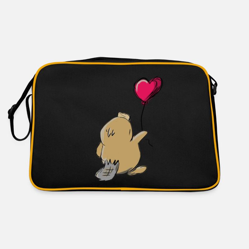 Schnabeltier - Retro Tasche - Schwarz/Gold
