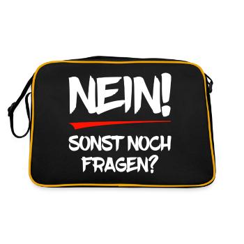 Nein! Sonst noch Fragen? - Retro Tasche - Schwarz/Gold - Hinten