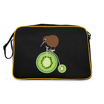 Kiwi Bird Two Wheeler Kiwi Fruit New Zealand Shirt - Sac Retro - noir/or - Dos