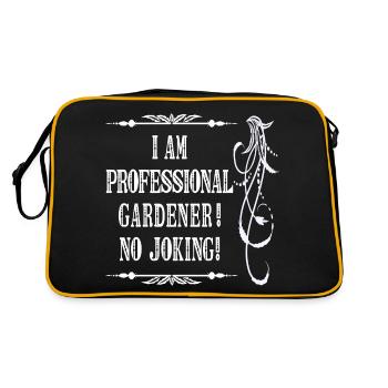 Je suis jardinier professionnel sans blague - Police blanche - Sac Retro - noir/or - Dos