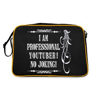 Je suis un youtubeur professionnel sans blague - Police blanche - Sac Retro - noir/or - Dos