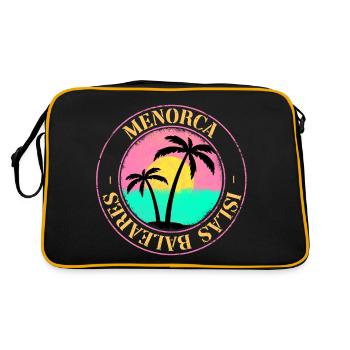 Minorque Été Soleil Plage Mer Palmiers Party - Sac Retro - noir/or - Dos