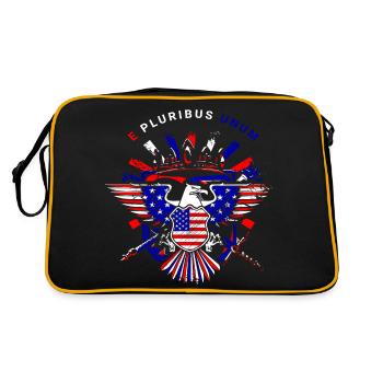 A beautiful American eagle design - Retro Bag - black/gold - Back