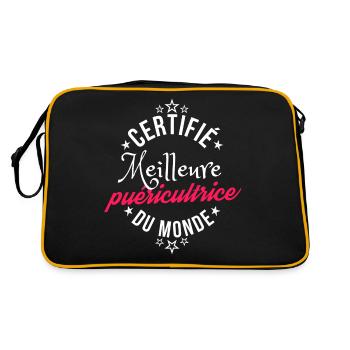 Certifié Meilleur Puéricultrice du Monde - Sac Retro - noir/or - Dos