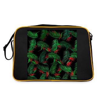 Palm trees and flowers pattern - Retro Bag - black/gold - Back