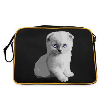 Cute Kitty Kitten - Retro Bag - black/gold - Back
