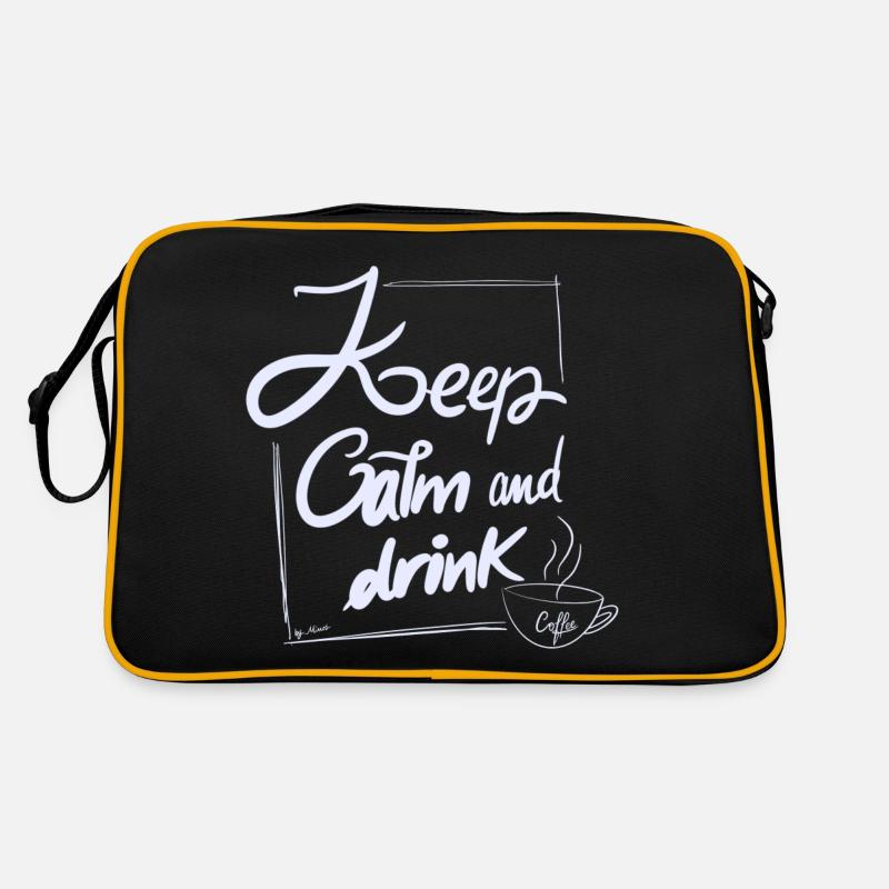 Ruhe bewahren und Kaffee trinken Retro Tasche
