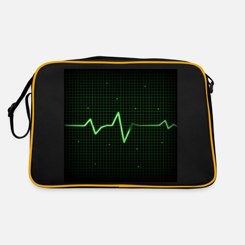 heart bead - Retro Tasche - Schwarz/Gold