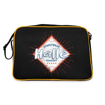 Halle Saale Allemagne Ville Skyline Home Amour - Sac Retro - noir/or - Dos