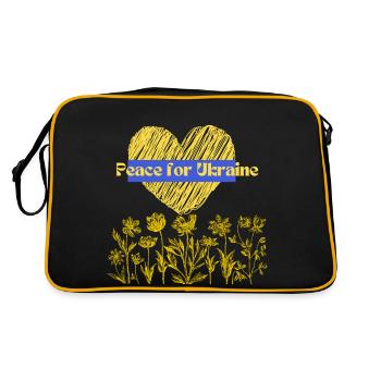 Peace for Ukraine Stop War - Retro Bag - black/gold - Back