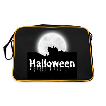 Halloween Creepy Cemetery Moon Witch Vampire - Sac Retro - noir/or - Dos