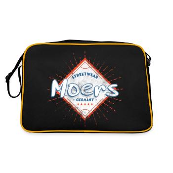 Moers Deutschland Stadt Skyline Heimat Liebe - Retro Tasche - Schwarz/Gold - Hinten