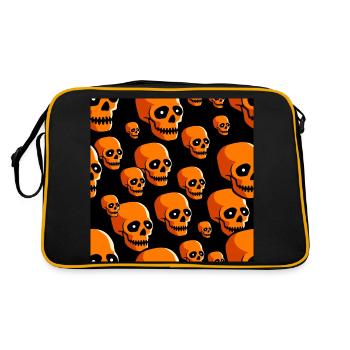 Crânes Motif Halloween Citrouille Noir & Orange - Sac Retro - noir/or - Dos