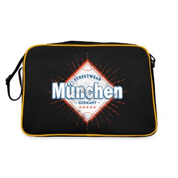 Munich Allemagne City Skyline Home Love - Sac Retro - noir/or - Dos