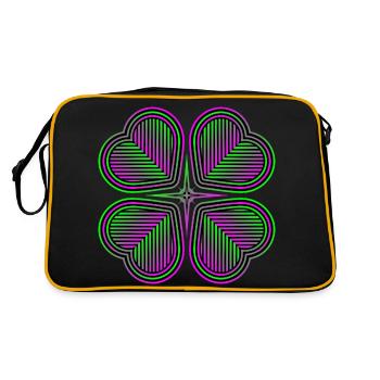 Four-leaf clover of hearts - 2 - Retro Bag - black/gold - Back