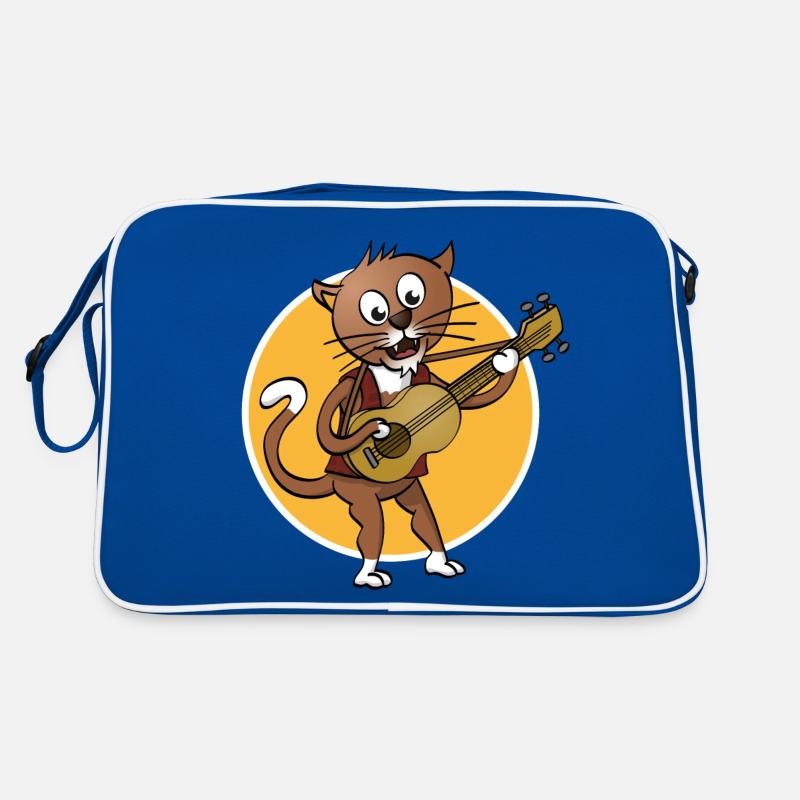 Le chat qui joue de la guitare et chante - illustration Sac Retro