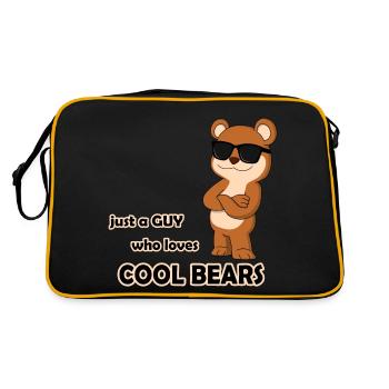 Juste un gars qui aime les ours cool - Drôle de nounours - Sac Retro - noir/or - Dos