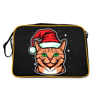 Beautiful Christmas kitten illustration for all - Retro Bag - black/gold - Back