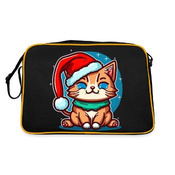 Pretty Advent kitten drawing for all kitten lovers - Retro Bag - black/gold - Back