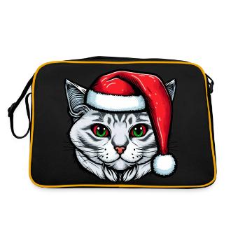 Stunning Winter kitten design, the ideal Xmas gift - Retro Bag - black/gold - Back