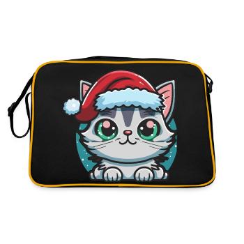 Jolie illustration numérique de chat de l’Avent pour tous les chatons - Sac Retro - noir/or - Dos