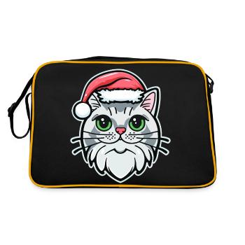 Beau dessin de chat de Noël, un excellent - Sac Retro - noir/or - Dos