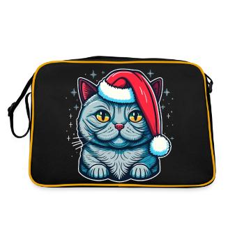 Pretty Winter kitten design for all kitten fans - Retro Bag - black/gold - Back