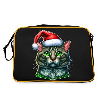Belle illustration numérique de chat d’hiver, la parfaite - Sac Retro - noir/or - Dos