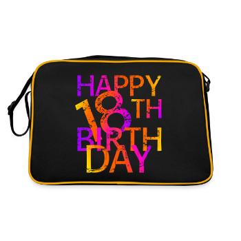 Happy 18th birthday - Retro Bag - black/gold - Back