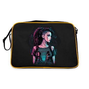 Peinture étonnante d’une belle cyber-dame - Sac Retro - noir/or - Dos