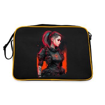 Trendy painting of a punk Women - Retro Bag - black/gold - Back