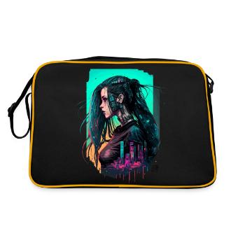 Illustration numérique à la mode d’une femme intrépide - Sac Retro - noir/or - Dos