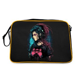 Belle dame punk pour les amateurs de jeux - Sac Retro - noir/or - Dos
