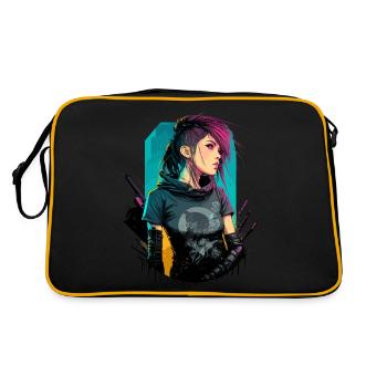 Dessin étonnant d’une cyber-femme - Sac Retro - noir/or - Dos