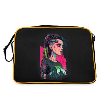 Futuristic Girl the ideal present for Tech nerds - Retro Bag - black/gold - Back