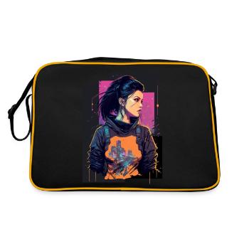 Dessin étonnant d’une dame punk - Sac Retro - noir/or - Dos
