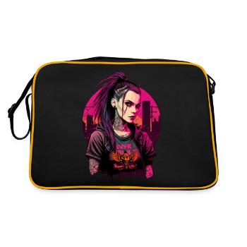 Incroyable illustration numérique d’une dame punk - Sac Retro - noir/or - Dos